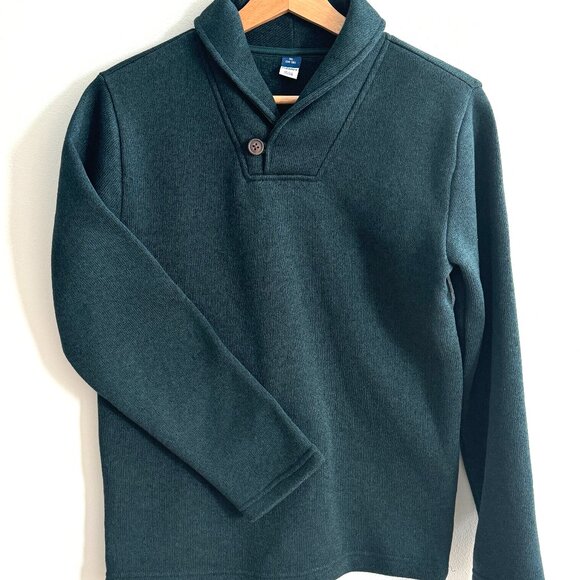Old Navy Boys Sweater-Knit Shawl-Collar Sweatshirt-Fleece Lined - Green - XL - Picture 1 of 6